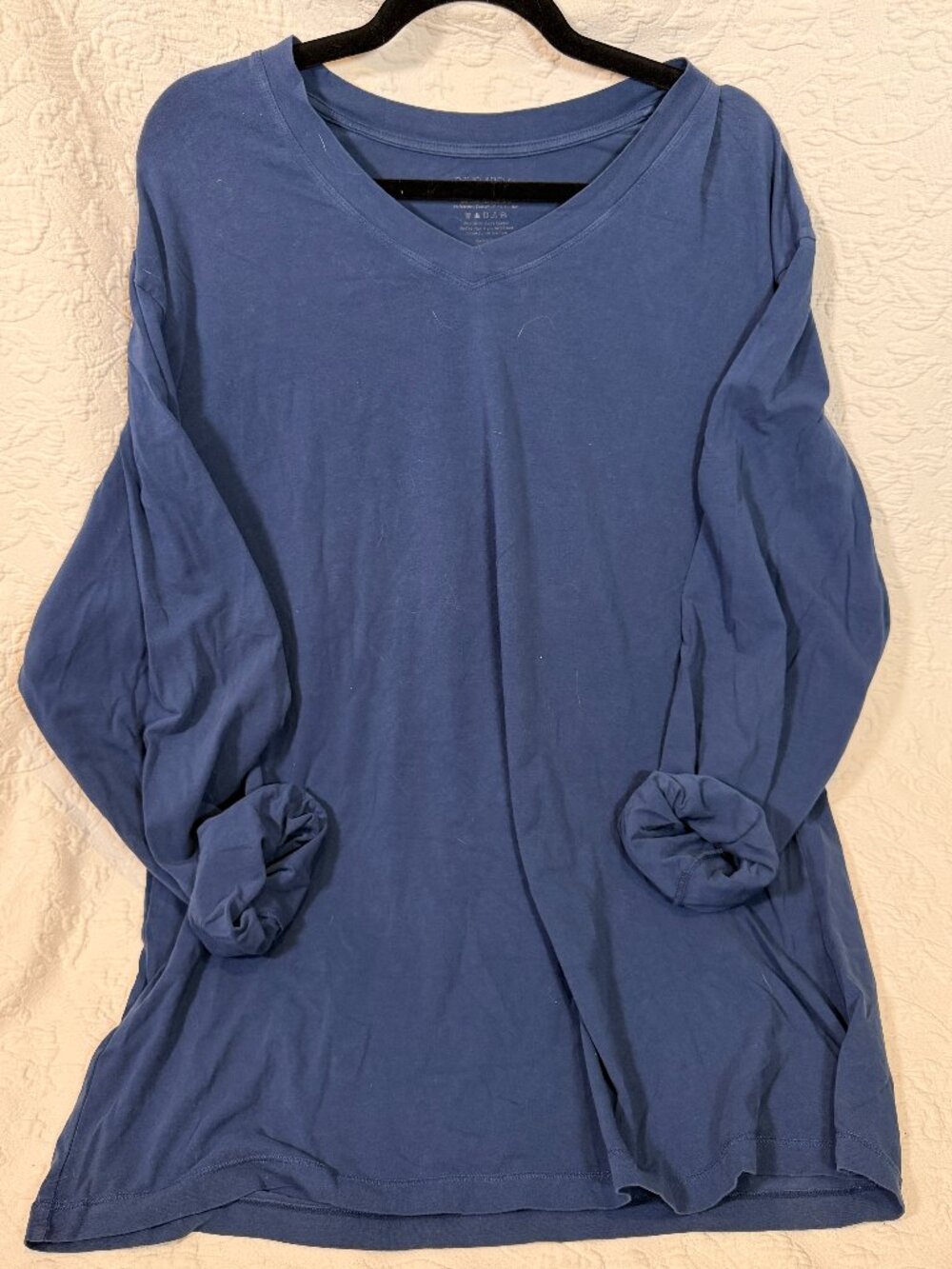 Men's Navy and Blue Soft Long Sleeve